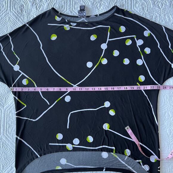 Clara Sun Woo Dolman Sleeve Tunic Black Geometric Medium M Packable Blouse - Picture 9 of 11